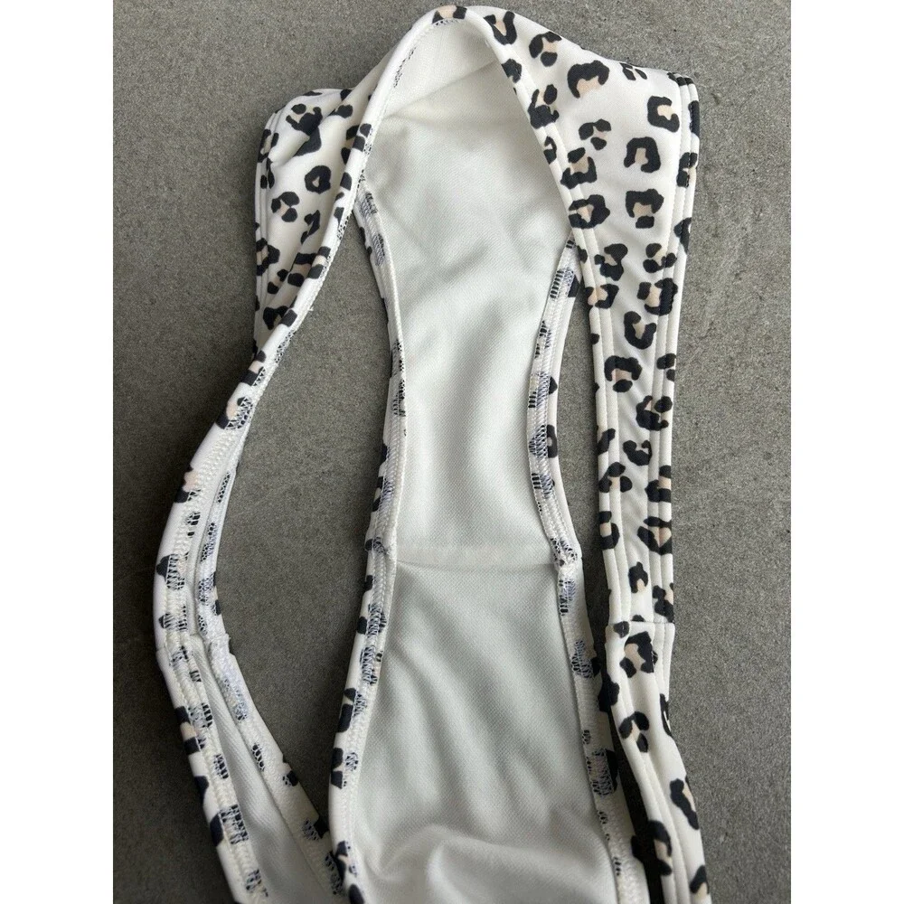 ABERCROMBIE & FITCH SWIM CHEEKY TANGA SWIM BOTTOM Leopard PRINT LARGE L